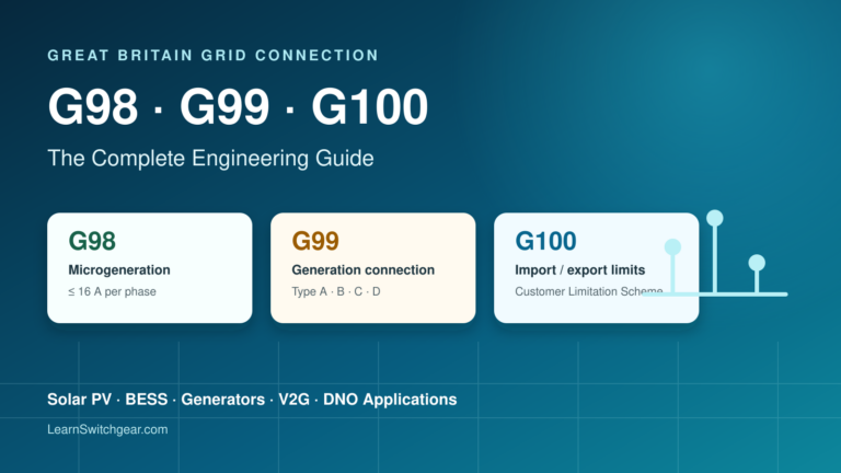 G98, G99 and G100 UK grid-connection guide for microgeneration, generation and customer limitation schemes