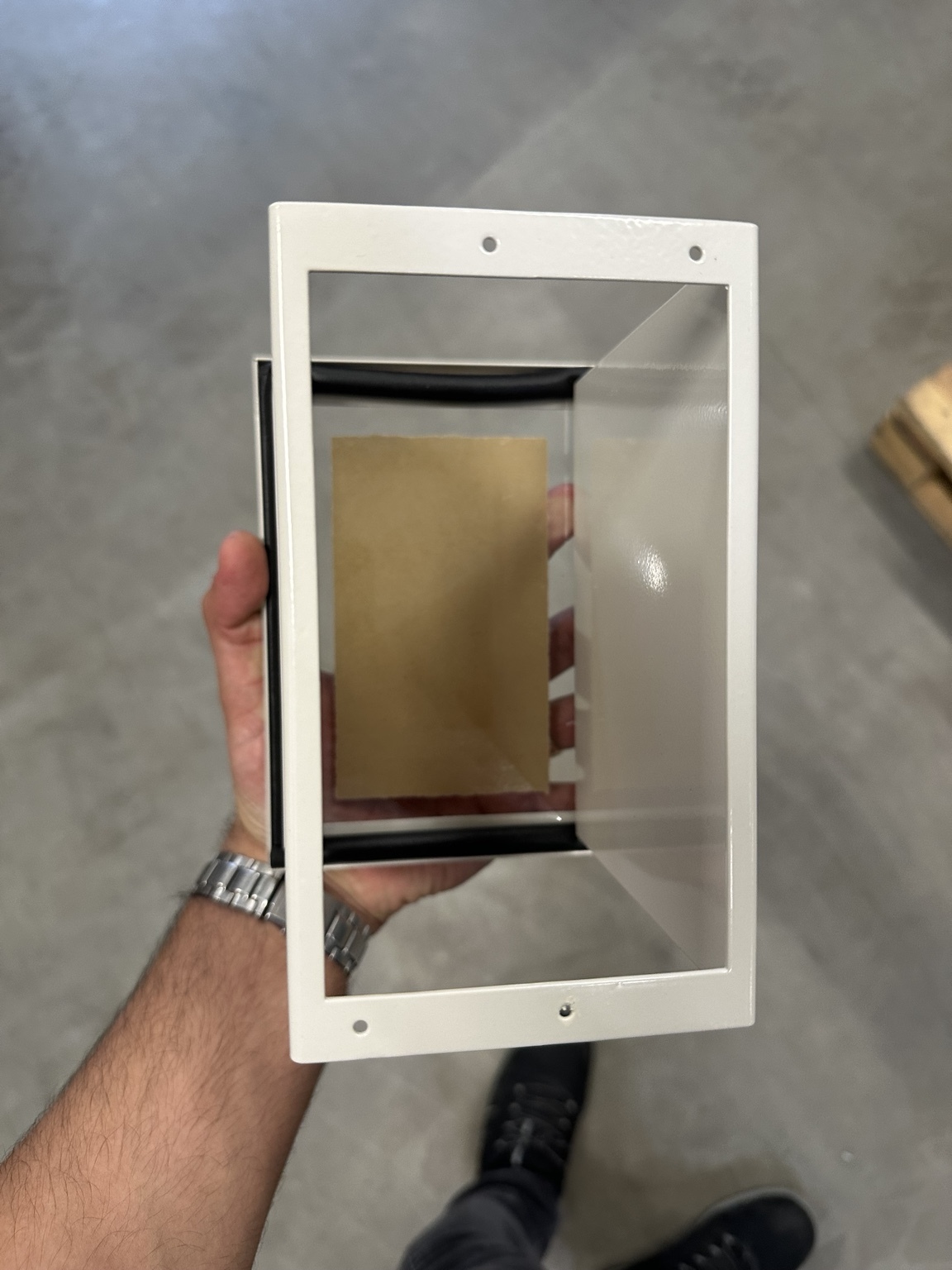 Rear view through the RTXP 24 panel-mounting enclosure