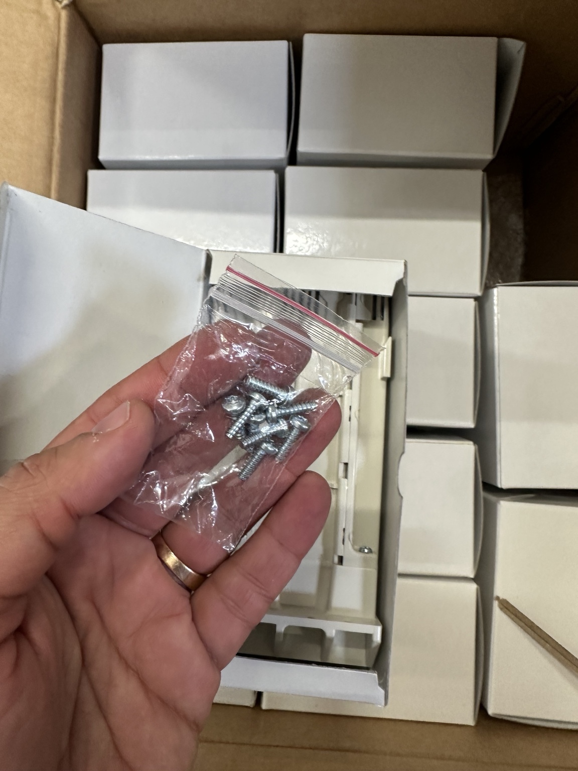 Fixing screws supplied with the RTXP 24 mounting hardware